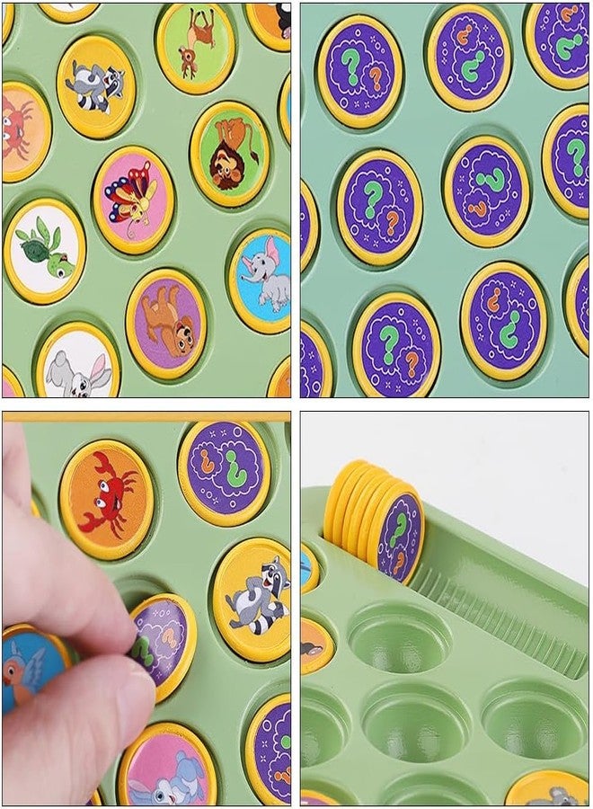 لعبة CountryLink Animal Memory Flip Chess Game Montessori Matching Puzzle Board Game للأطفال لعبة سفر تعليمية للأطفال الصغار ومرحلة ما قبل المدرسة أنشطة تعليمية (ملصقات حيوانات و4 أعواد) - Image 5